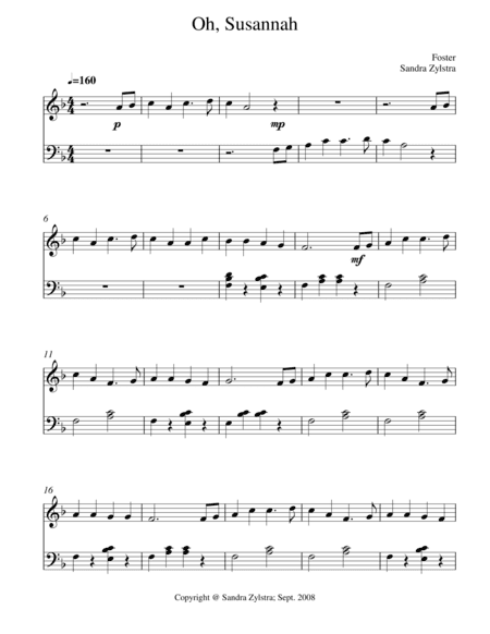 Oh, Susannah (arr. Sandra Zylstra)