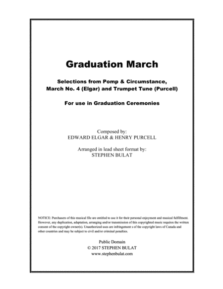 Graduation March: Pomp & Circumstance, March No. 4 and Trumpet Tune for Graduation Ceremonies  - Lea (arr. Stephen Bulat)
