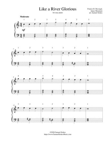 Like a River Glorious - for easy piano (arr. Samuel Stokes)