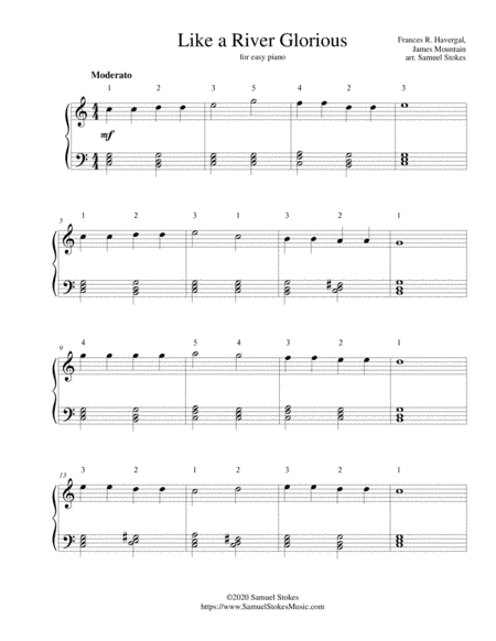 Like a River Glorious - for easy piano (arr. Samuel Stokes)