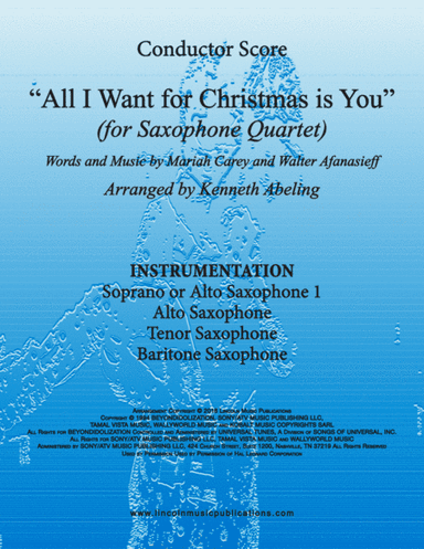 All I Want For Christmas Is You (arr. Kenneth Abeling)