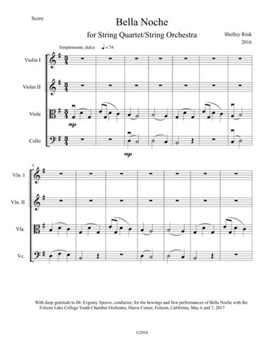 Bella Noche, for strings
