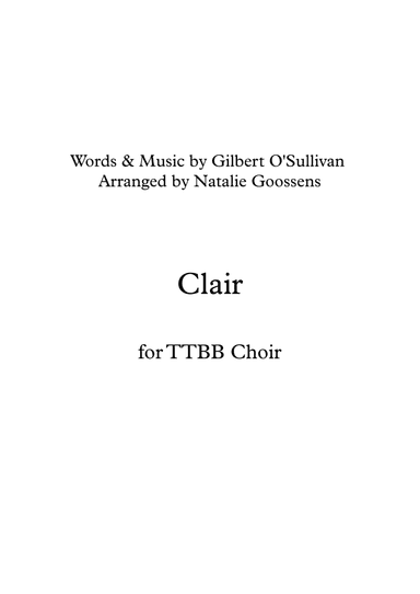 Clair (arr. Natalie Goossens)