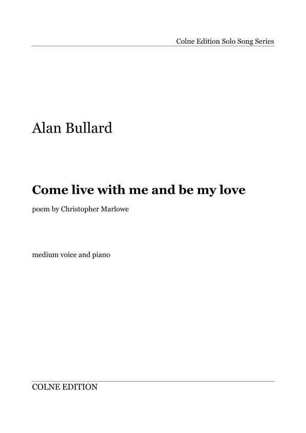 Come live with me and be my love (medium voice and piano)