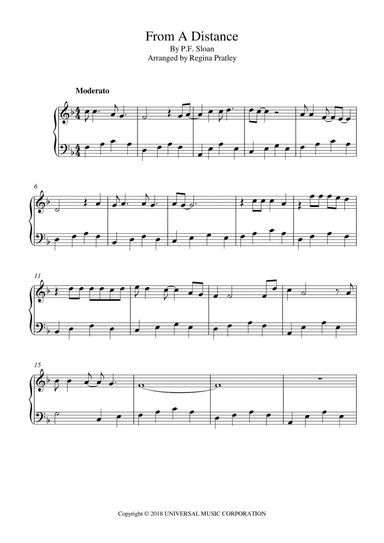 From A Distance (arr. Regina Pratley)