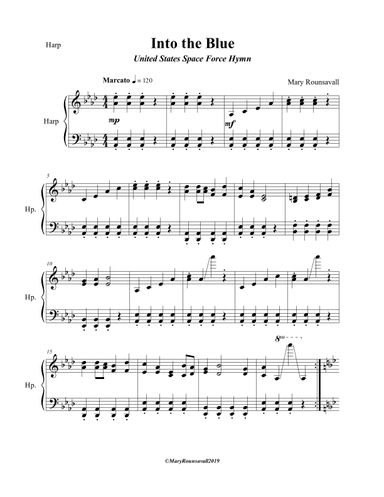 US SPACE FORCE HYMN (Into the Blue) HARP PART