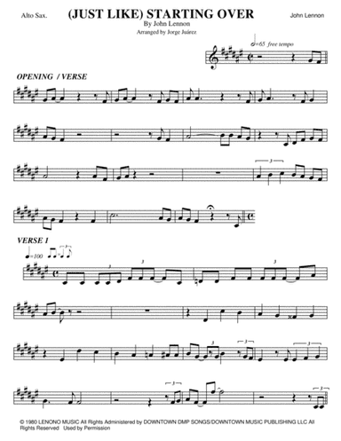 (just Like) Starting Over (arr. Jorge Juárez)