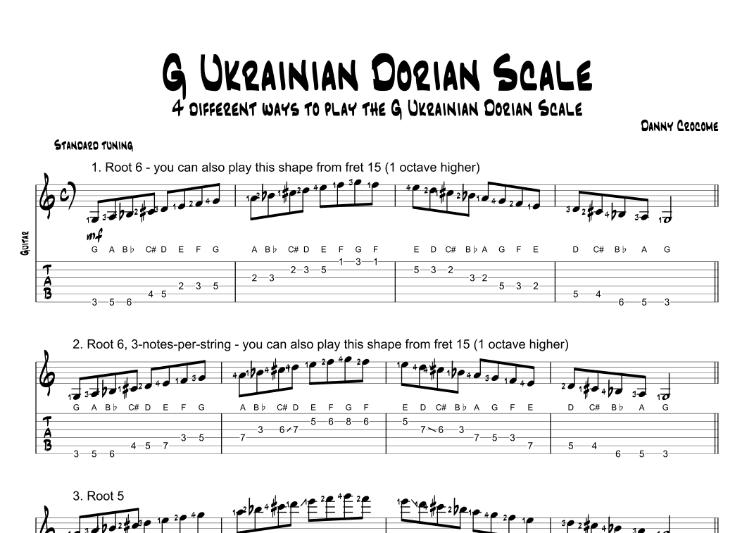 G Ukrainian Dorian Scale (4 Ways to Play)