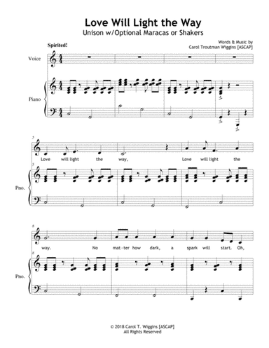 Love Will Light the Way (Unison)