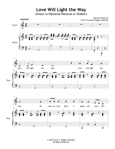 Love Will Light the Way (Unison)