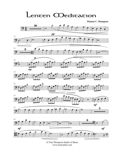 Lenten Meditation (cello score) (arr. Thomas C. Thompson)