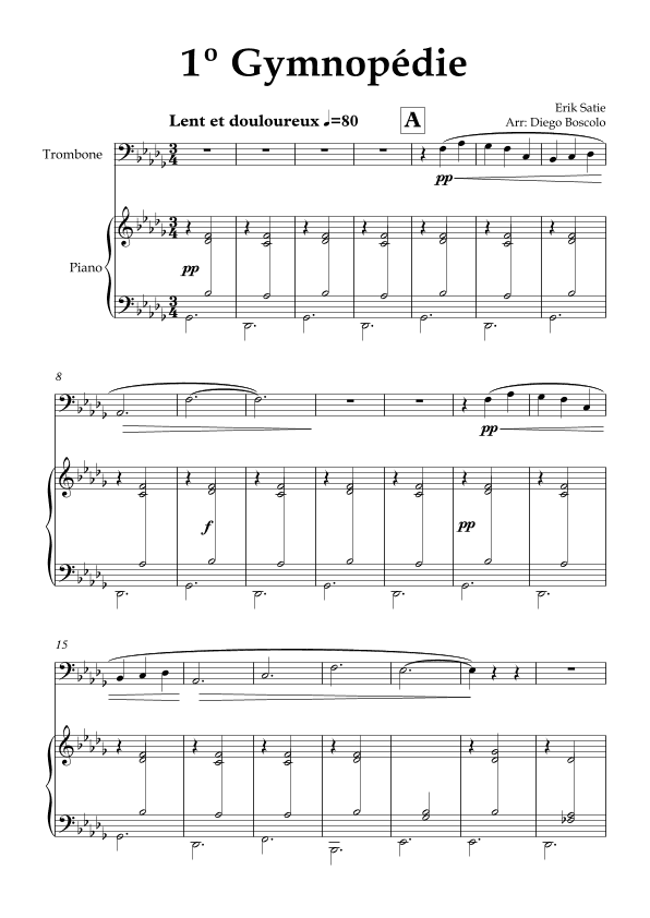 1º Gymnopédie (arr. Diego Boscolo)
