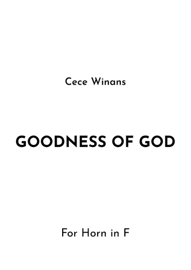 Goodness Of God (arr. Jireh J.)