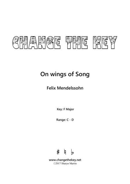 On wings of Song - F Major (arr. Change the Key)
