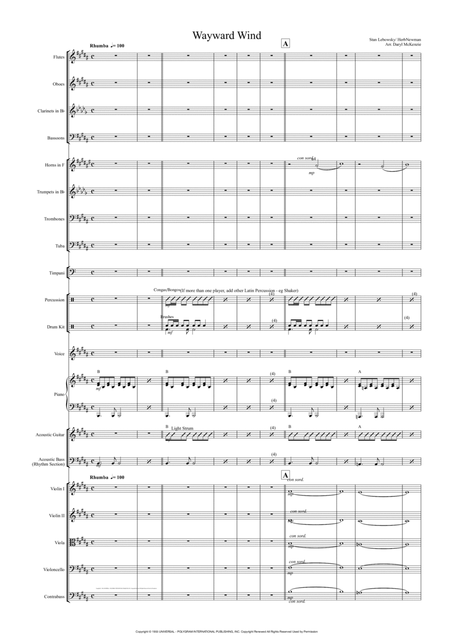 The Wayward Wind (arr. Daryl McKenzie)