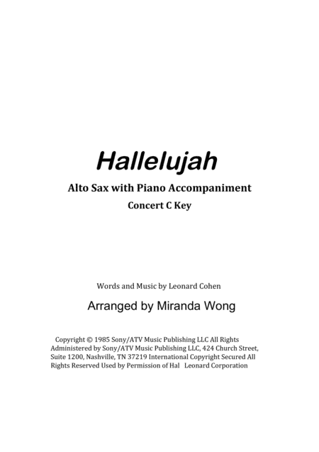Hallelujah (arr. Miranda Wong)