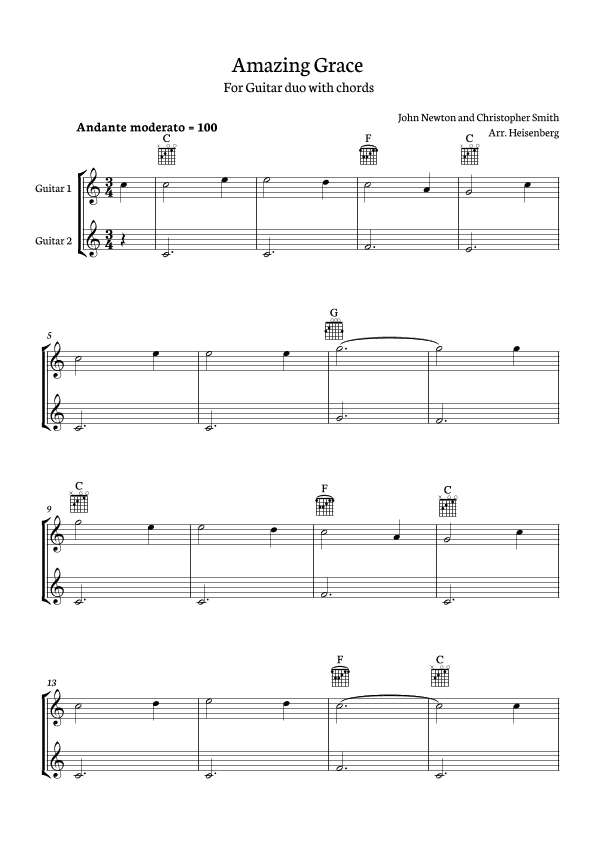 Amazing Grace (arr. Heisenberg)
