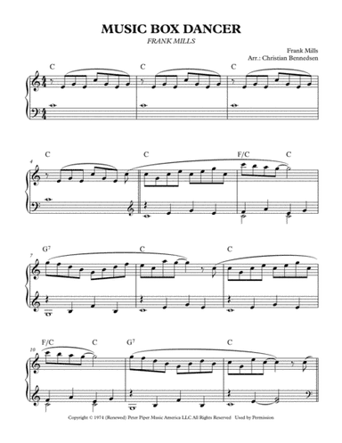 Music Box Dancer (arr. Christian Bennedsen)
