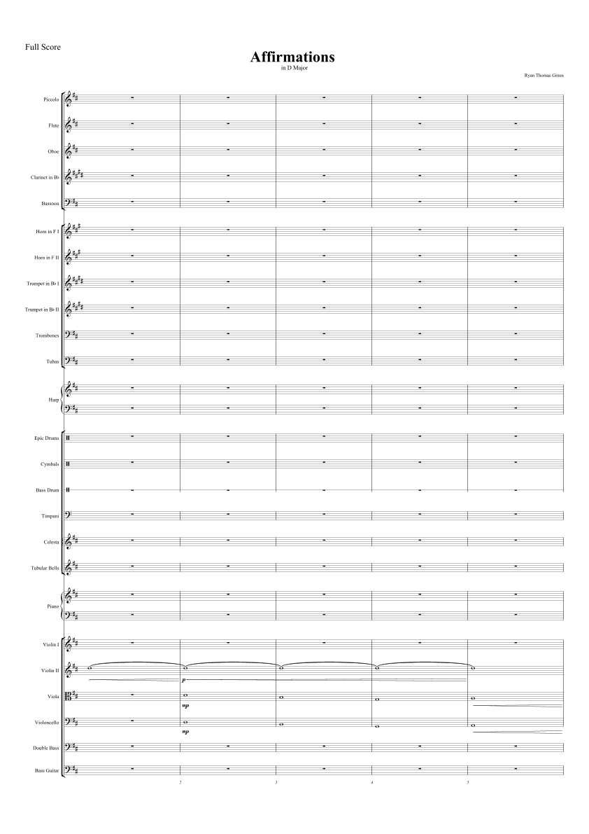 Affirmations in D Major  - Score Only