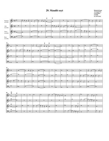 29. Maudit soyt (arrangement for 4 recorders) (arr. Gil Garty)