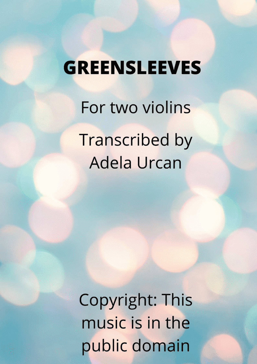 Greensleeves (arr. Adela Urcan)