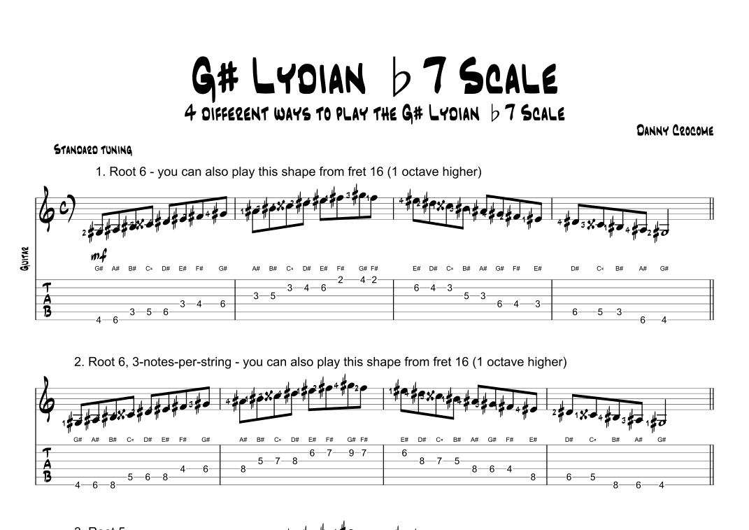 G# Lydian b7 Scale (4 Ways to Play)