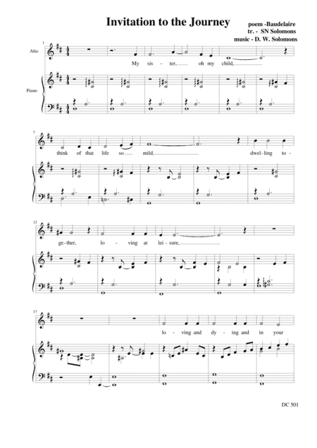 Invitation to the journey (Alto and Piano)