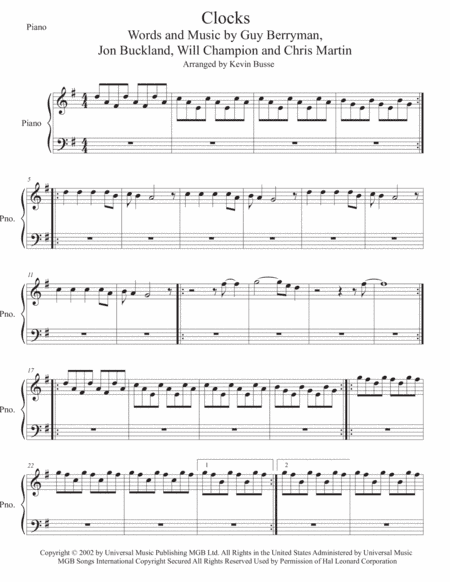 Clocks (arr. Kevin Busse)