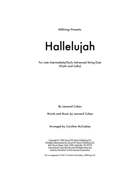 Hallelujah (arr. Caroline McCaskey)