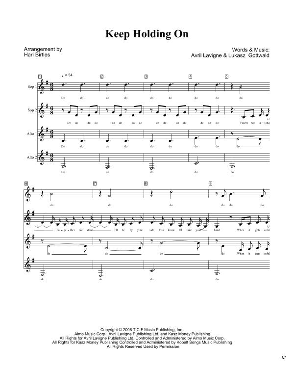 Keep Holding On (arr. Hari Birtles)