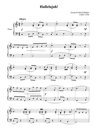 Handel's Hallelujah (arr. Passoni Music)