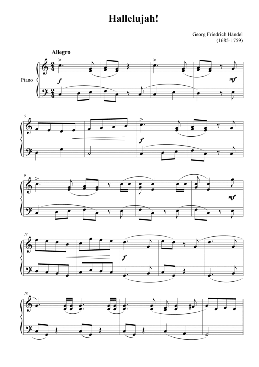 Handel's Hallelujah (arr. Passoni Music)