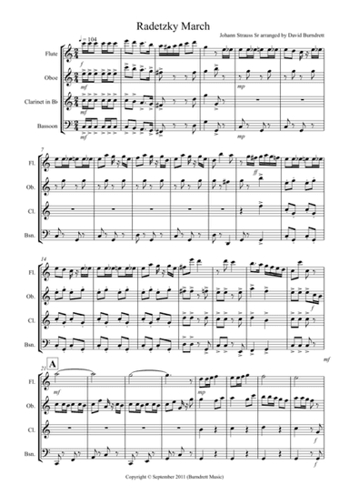 Radetzky March for Wind Quartet (arr. David Burndrett)