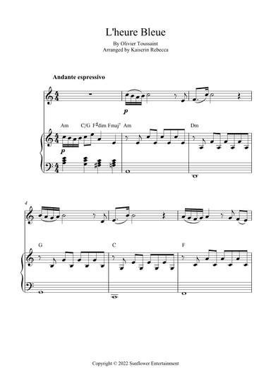 L'heure Bleue (arr. Kaiserin Rebecca)