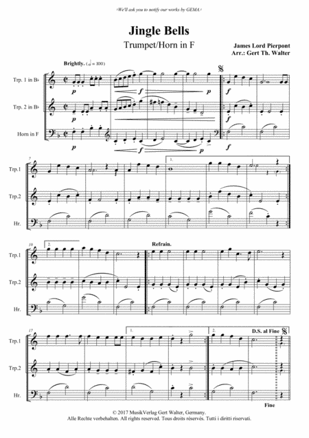 Jingle Bells (arr. Gert Th. Walter)