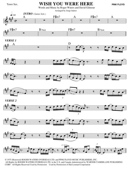Wish You Were Here (arr. Jorge Juárez)