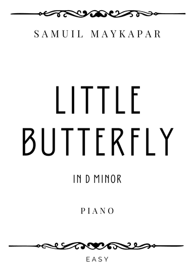 Maykapar - The Butterfly in D minor - Easy (arr. Piacere Music Sheets)