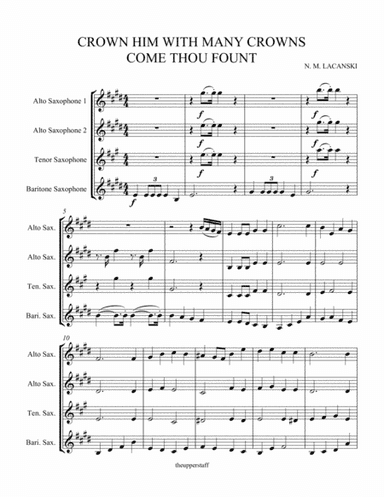 Crown Him With Many Crowns and Come Thou Fount (arr. theupperstaff.com)