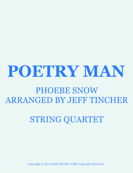 Poetry Man (arr. Jeff Tincher)