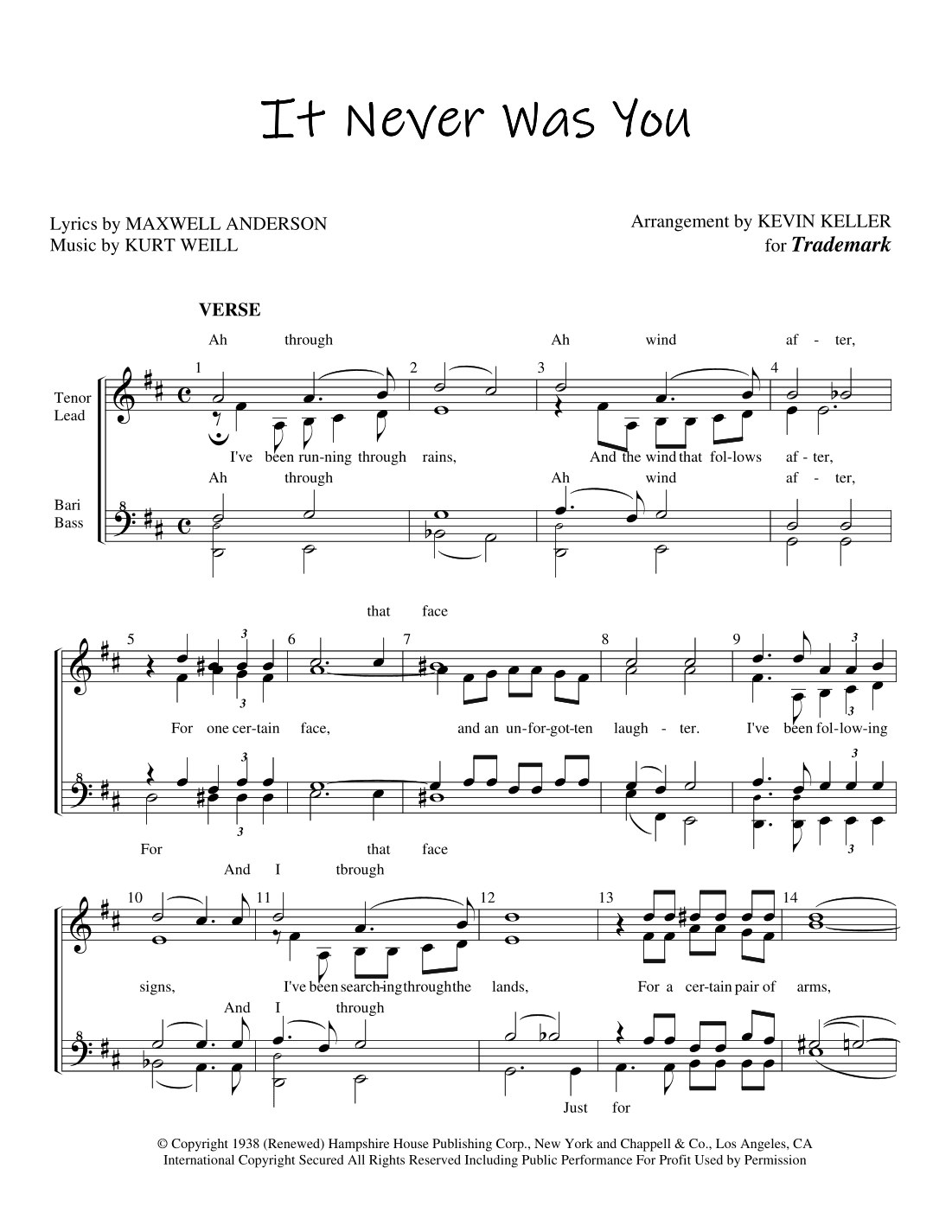 It Never Was You (arr. Kevin Keller)