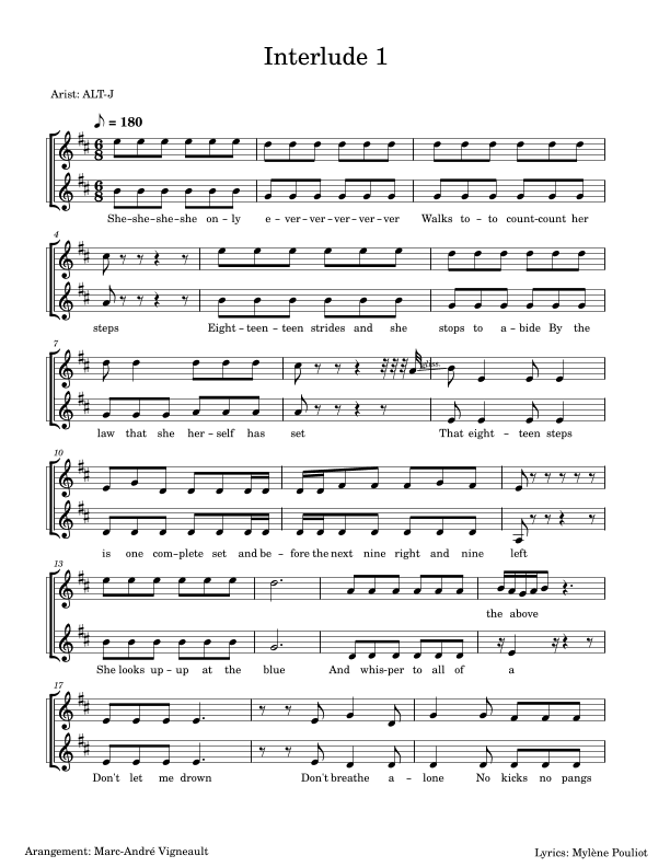 Interlude 1 (arr. Marc-André Vigneault)