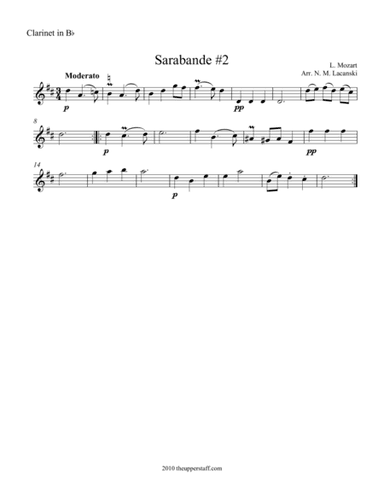 Sarabande #2 (arr. Nick Lacanski)