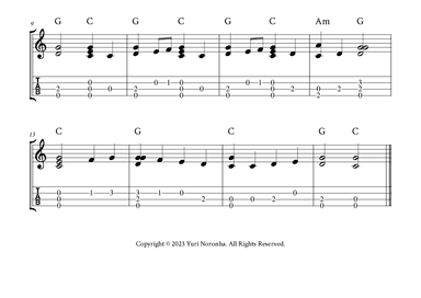 Ode To Joy - Fingerstyle Ukulele (C Major with TAB and Chords) (arr. Yuri Noronha)