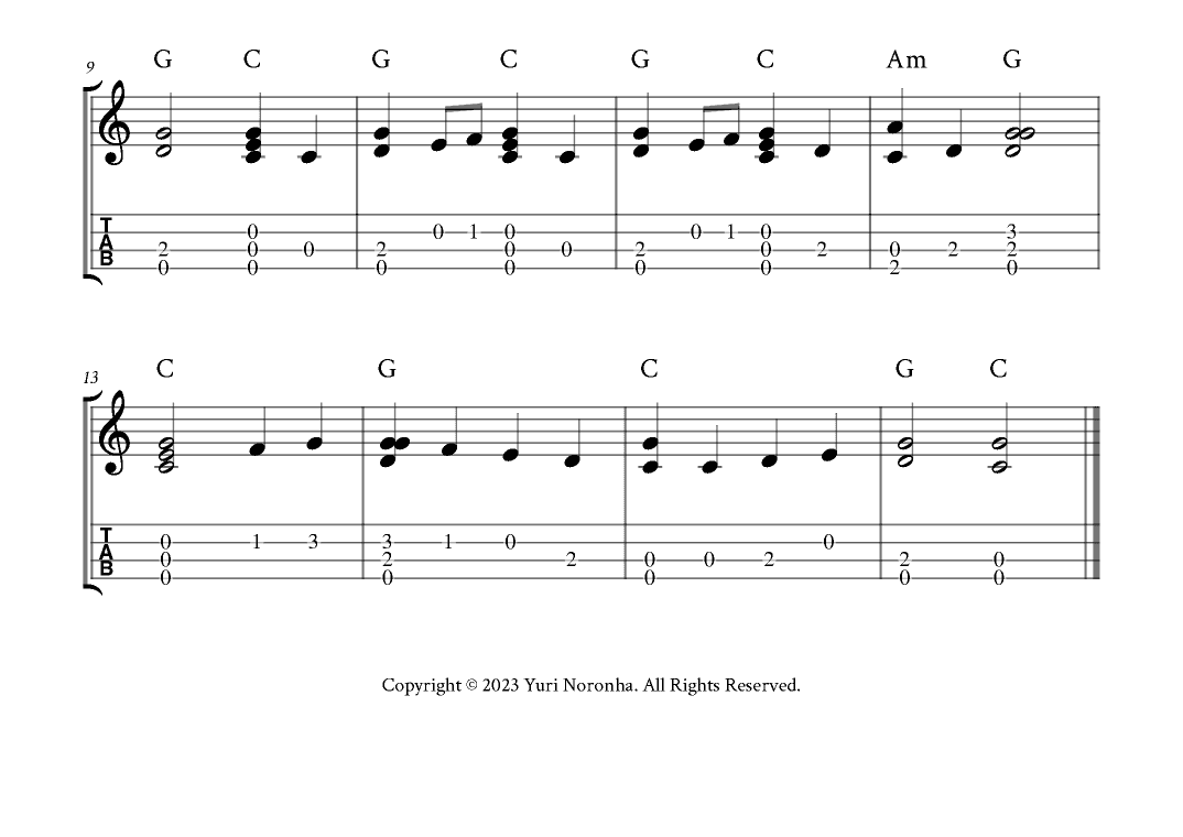 Ode To Joy - Fingerstyle Ukulele (C Major with TAB and Chords) (arr. Yuri Noronha)