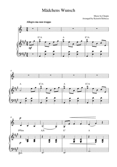 Mädchens Wunsch (arr. Kaiserin Rebecca)