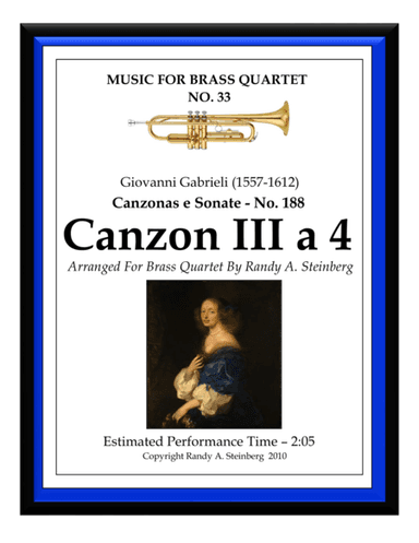 Canzon III a 4 - No. 188 (arr. Randy A. Steinberg)