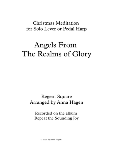 Angels from the Realms of Glory (arr. Anna Hagen)