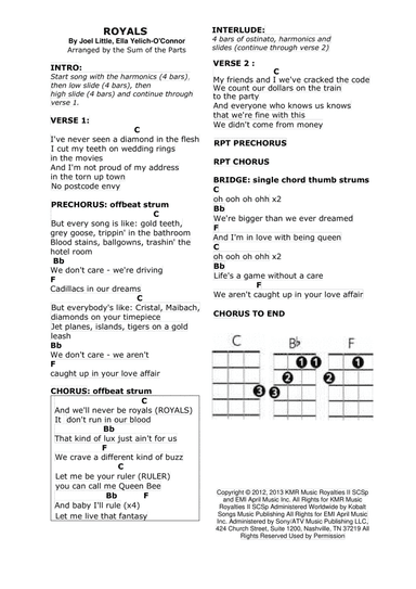 Royals (arr. The Sum of the Parts)
