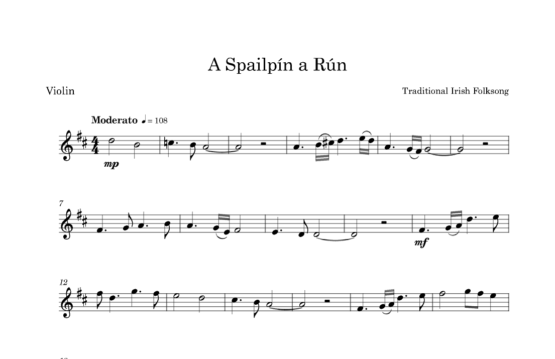A Spailpin A Run for Violin (arr. Doug Clyde)