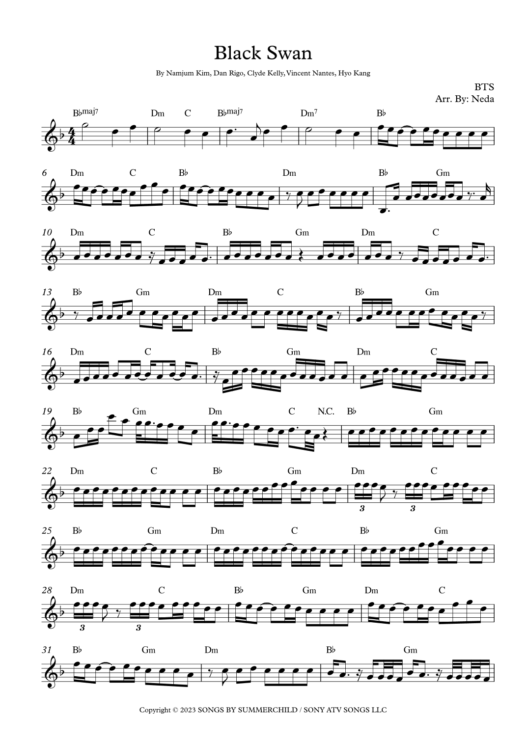 Black Swan (arr. Arr. Neda)